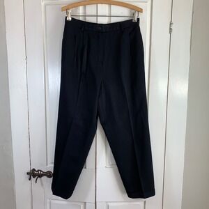 Lands End Women Petite Black Wool‎ Pleated Dress Pants Size 10 10P Office Church